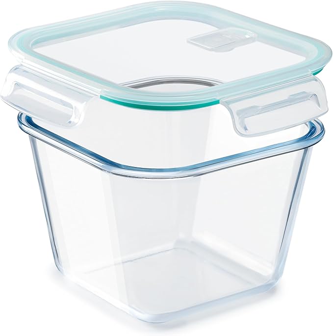 NUTRIUPS 2.0L Large Glass Food Storage Containers,6.8×5in Deep Square Meal Prep Containers, Glass Microwave Bowls with Lids (one piece)