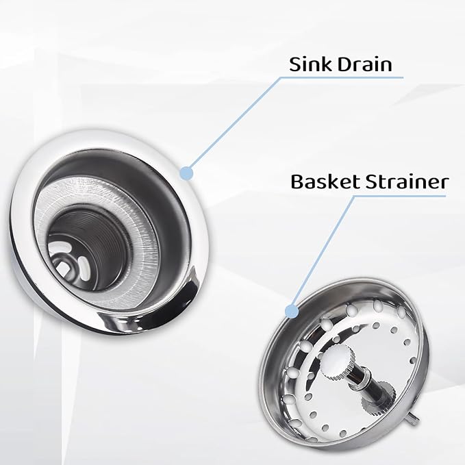Kitchen Sink Basket for Moen 22036 Collection, 3-1/2 Inch Sink Drain Stopper Plug, Kitchen Sink Stainless Steel Basket Strainer with Drain Assembly, Stainless