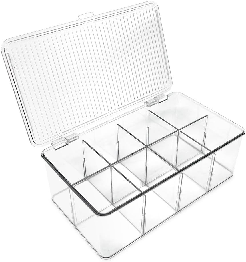 Divided Clear Plastic Organizer (10.88" x 6.63" x 3.75")
