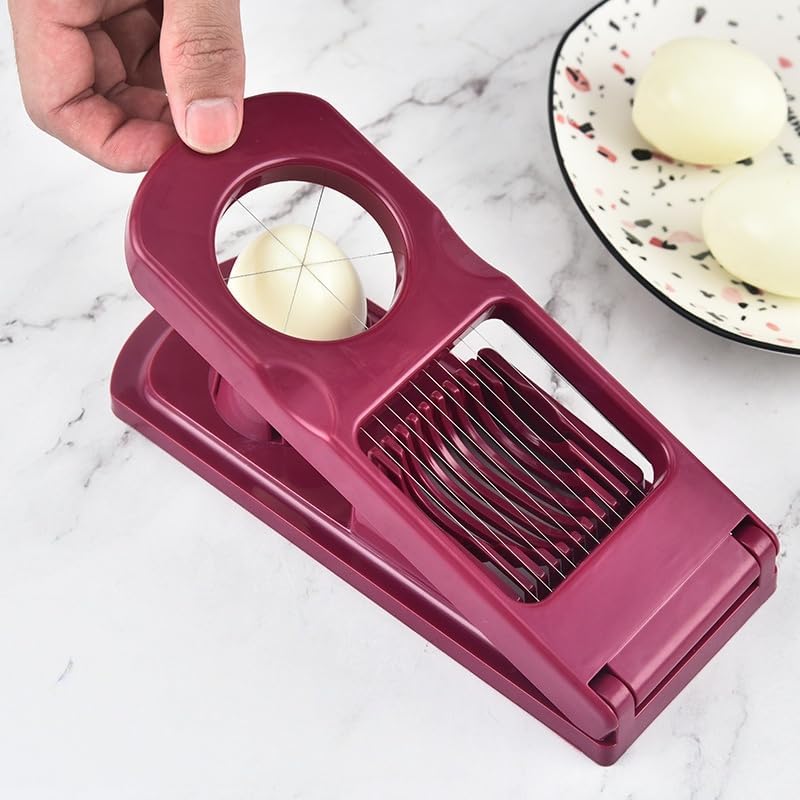 Classic Egg Slicer with Stainless Steel Wire Uniform Slicing 2 Slice Modes Boiled Egg Peeler For Boiled Eggs Strawberries Mushrooms Home Kitchen Cooking Tool Compact - Image 3