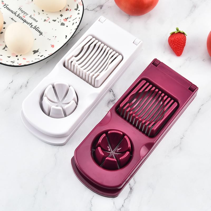 Classic Egg Slicer with Stainless Steel Wire Uniform Slicing 2 Slice Modes Boiled Egg Peeler For Boiled Eggs Strawberries Mushrooms Home Kitchen Cooking Tool Compact - Image 2