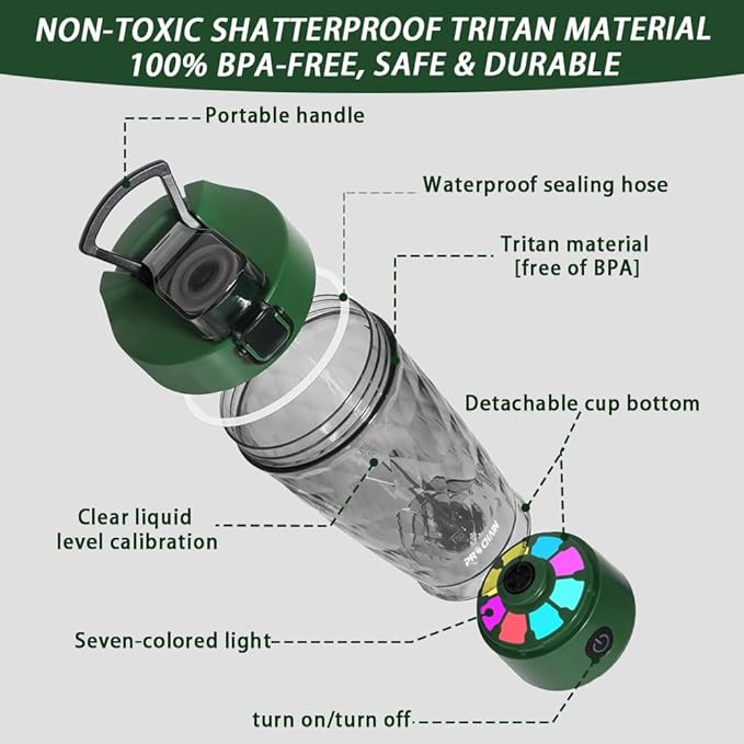 PROCHAIN Electric Protein Shaker Bottle, Protein Shakes Mixer, Portable Pre Workout Self Mixing Cup, Made with BPA-Free Tritan, 22oz