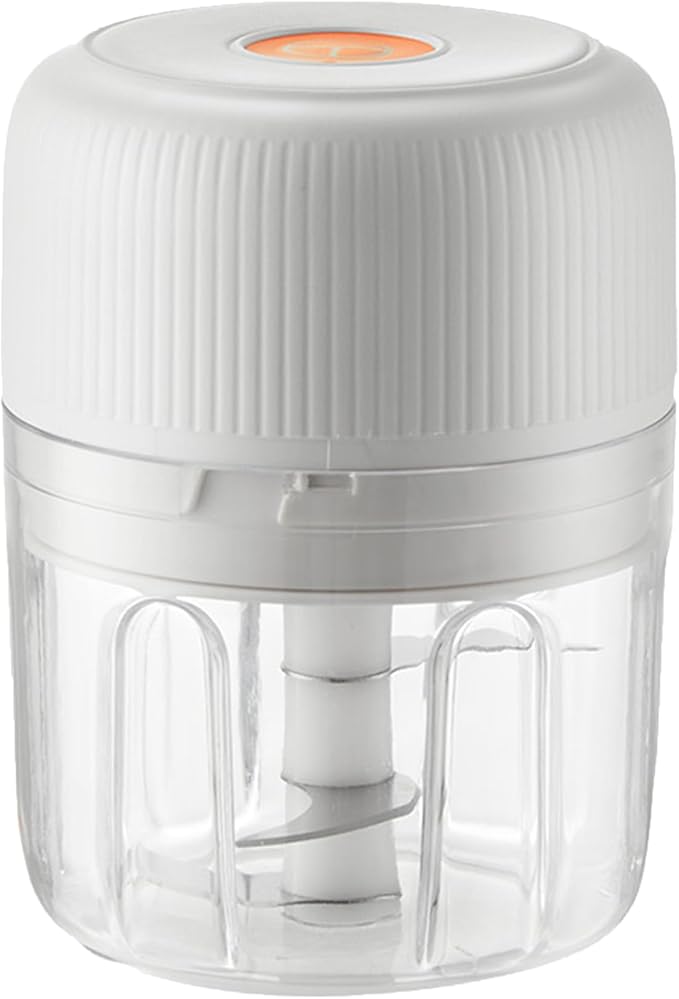 Electric Garlic Chopper, 250ML Food Chopper USB, Mini Vegetable Chopper, Garlic Mincer, Onion Chopper, Portable Small Food Processor (white), EDR00101