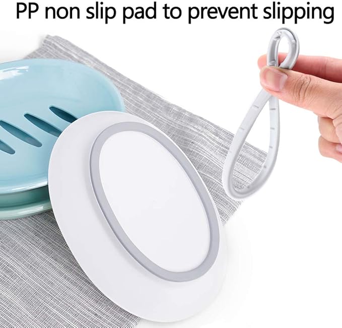 WYOK 2-Pack Soap Dish with Drain Plastic Sponge Holder Easy Cleaning Soap Saver Tray Caddy Keep Dry Stop Mushy for Shower Bathroom Kitchen(Khaki)