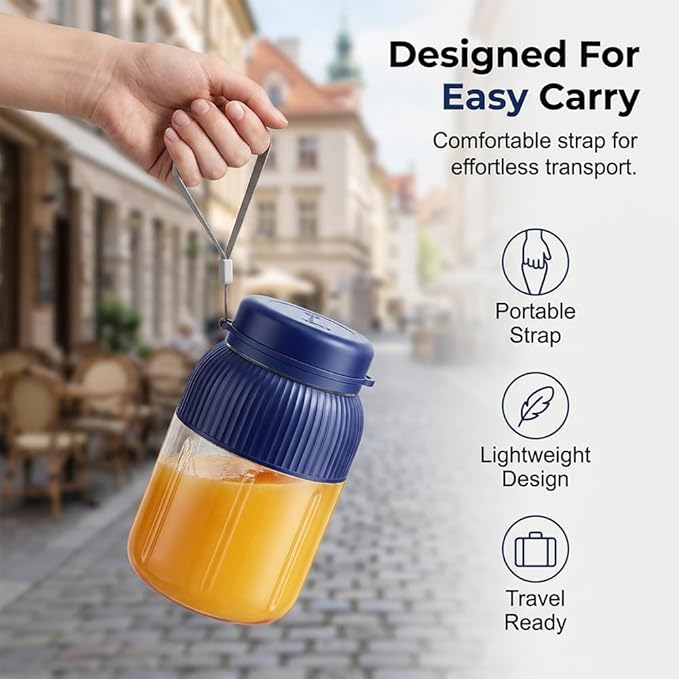 Wireless Juicer Cup, 2026 New 1300ml/44oz Portable Personal Blender, Portable Blender Dual Lid Compact Travel Drinking Cup with Leakproof Handle for Office Outdoor (Blue+Green)