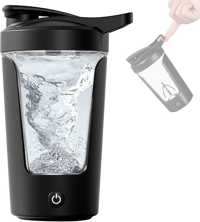 VEREMUND Electric Shaker Bottle, 15oz Portable Coffee Bottle, Leak proof Protein Mixing Cup, USB Rechargeable Shaker Cups for Protein,Milk,Meal Replacement Shakes, Made with Tritan