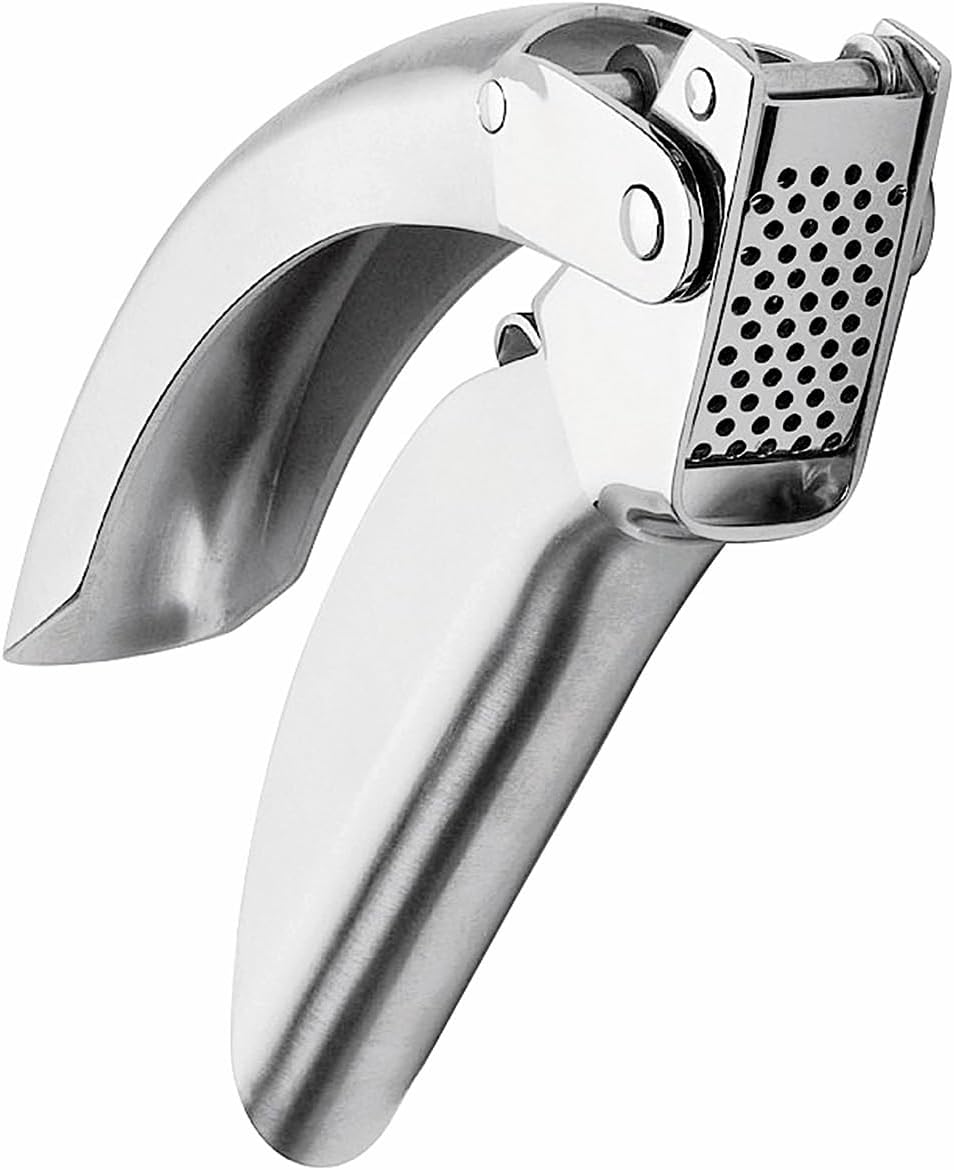 Epicurean Garlic Press, Stainless Steel, 6.5 x 1 x 1.5 inches, Silver