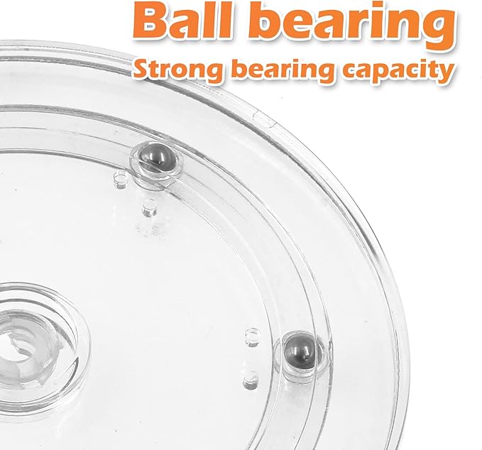 Piutouyar 4 Pcs Plastic Turntable Bearings Hardware, 4 Inch / 100mm Plastic Acrylic Clear Turntable Organizer for Kitchen Spice Rack Table Cake