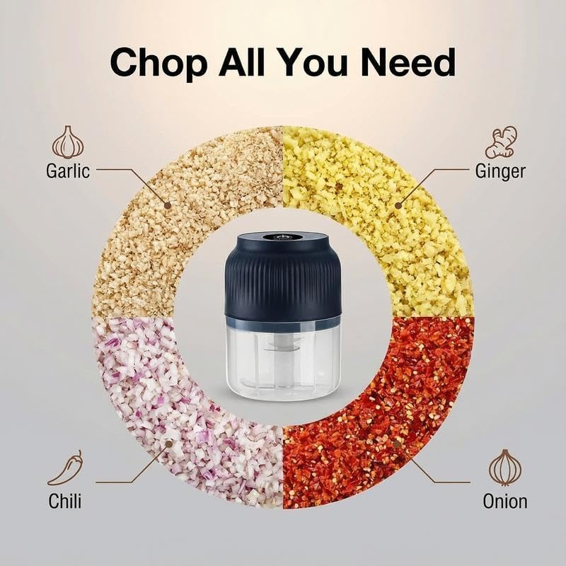 Electric Garlic Chopper Cordless Food Processor 300ML - Image 5