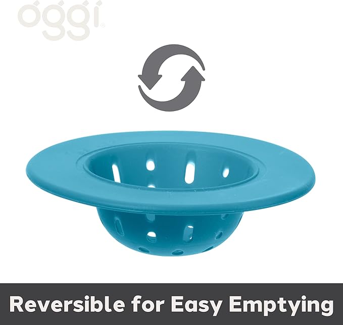 OGGI Silicone Sink Strainer- Great Kitchen Sink Strainer, Sink Drain Strainer, Drain Stopper, Sink Plug, 4.6˝ Diameter Rim, Turquoise
