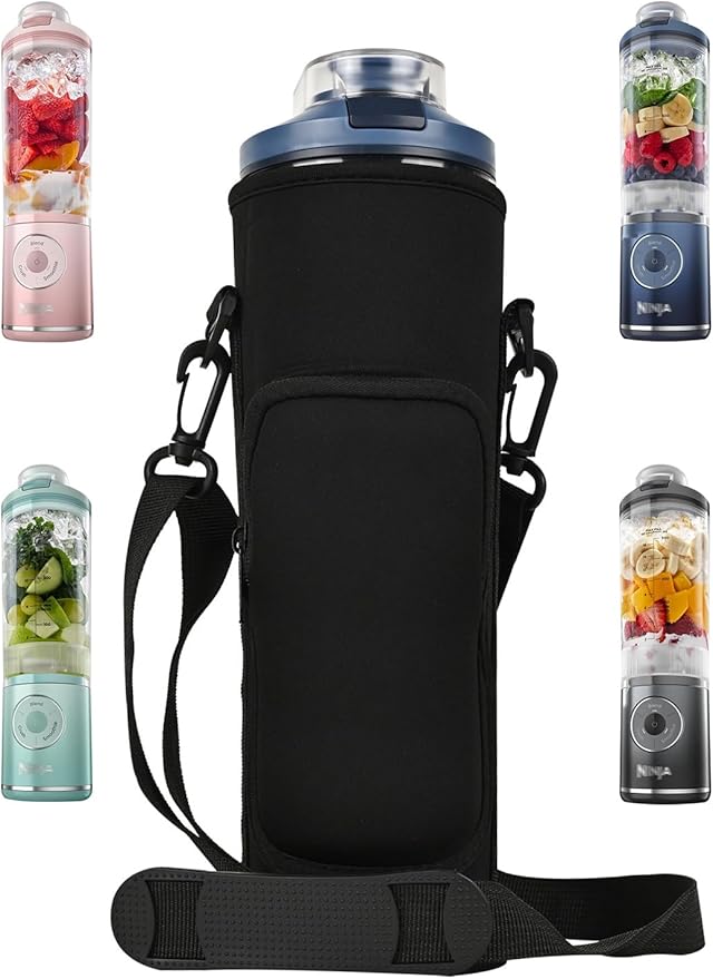Blender Storage Sleeve Blender Travel Bag for Ninja Blast Max Portable Blender BC251NV/BC251GY/BC251MT/BC251PK/BC251LD/BC251IV with Shoulder Strap and Accessory Pocket (Black)