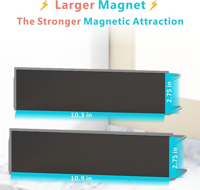 Magnetic Spice Rack For Refrigerator, Space Saving Magnetic Shelf For Fridge Grey 2 Pack With Magnetic Paper Towel Holder