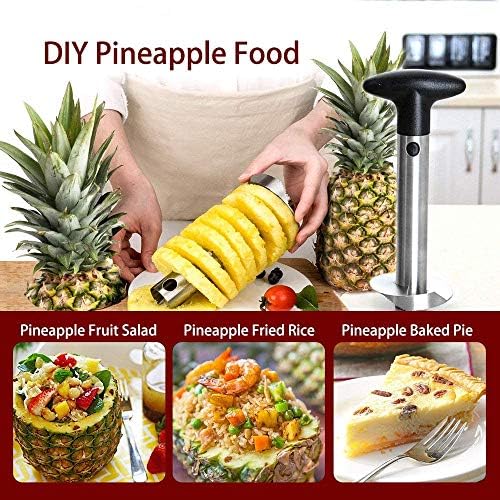 Pineapple Peeler Cutter, [2021latest] [thicker Sharp Blade] 430stainless Steel, Fruit Knife Slicer Spiral Pineapple Cutter Easy-to-use Kitchen Accessories