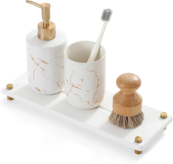 White Gold Dish Drying Rack Tray
