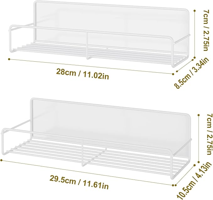 2 Pack Magnetic Spice Rack Organizer, White