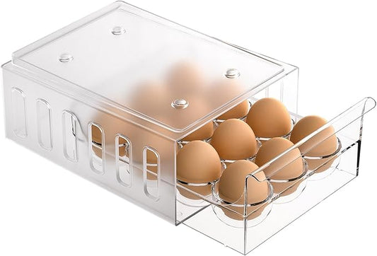 Egg Holder for Refrigerator Drawer Type Egg Container for Refrigerator BPA Free