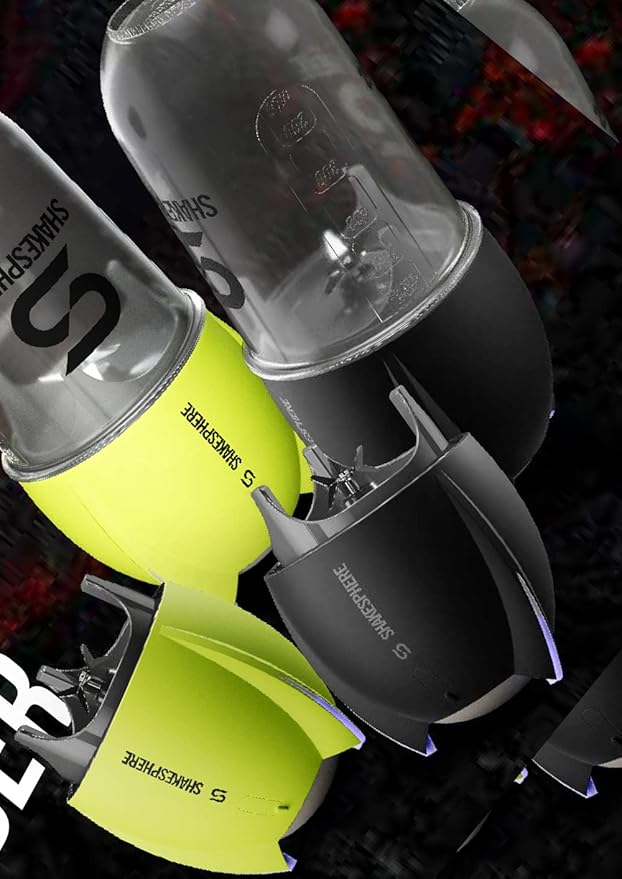 SHAKESPHERE Portable Blender for Shakes and Smoothies – 19oz Electric Personal Blender with Clear Tritan Cup, USB-C Rechargeable, Compact and Powerful for Travel, Gym, and Workout – Fluorescent Yellow