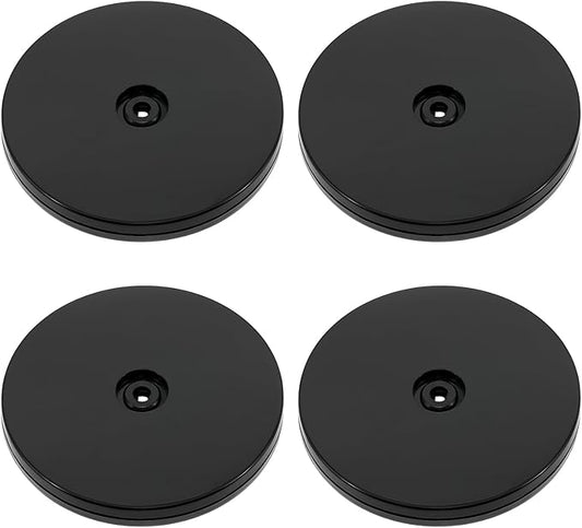 4 Pcs Black 5 inch Acrylic Lazy Susan Rotating Turntable Organizer Bearings - Round Swivel Plate for Spice Rack, Table, Cake, Kitchen Pantry