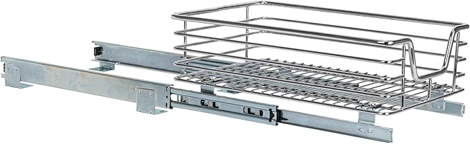 Household Essentials Chrome-Plated Steel Under-Cabinet Pull-Out Organizer