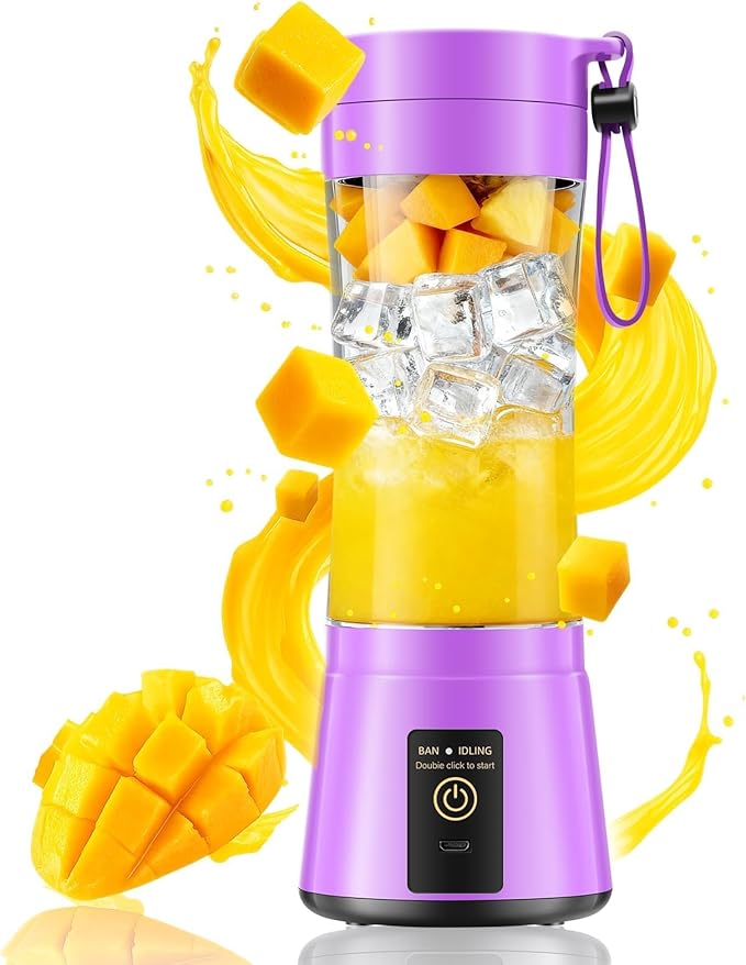 Cordless Personal Size Portable Blender - 380Ml Blender Smoothies and Shakes, BPA Free Traveling Juice Cup with Powerful Blending, Freshly Squeezed in Sports/Travel/Home