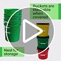 5 Gallon Buckets pails with Screw on Airtight Black Lids - Food Grade - BPA Free -(Pack of 3) Made in USA
