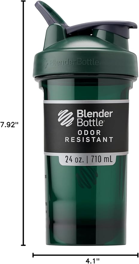 BlenderBottle Shaker Bottle Pro Series Perfect for Protein Shakes and Pre Workout, 24-Ounce, Green