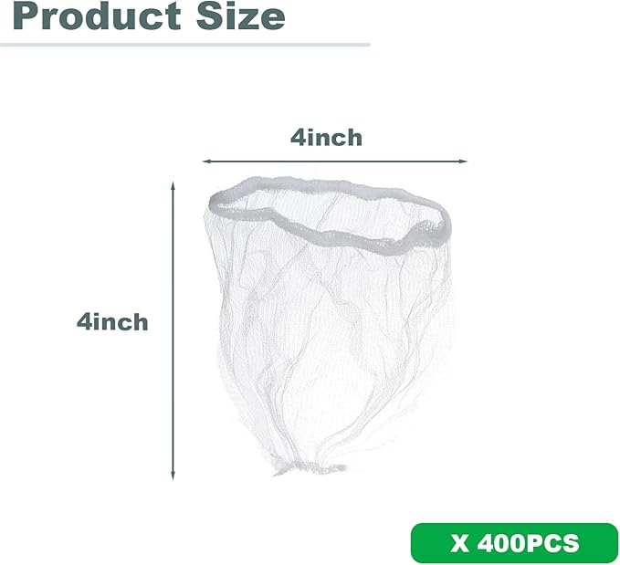 400 Pack Disposable Drain Covers, Disposable Sourdough Mesh Sink Strainer Pouches, Drain Catcher Mesh Cover Nets One Use Sourdough for Kitchen Sink, Kitchen and Bathroom Strainer Pouches