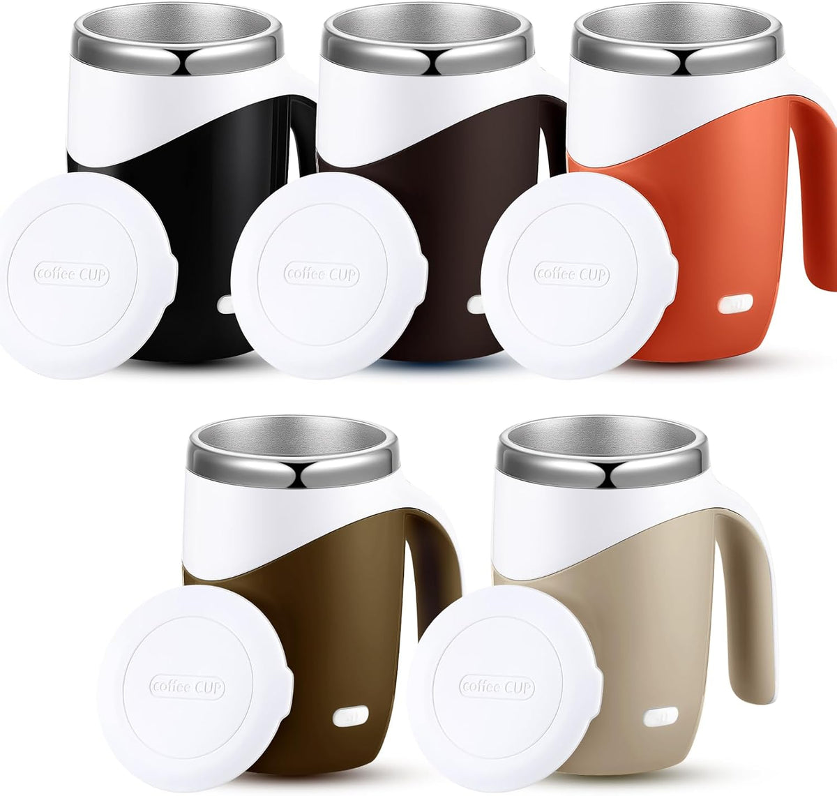 5 Pcs Self Stirring Coffee Mug 13.5oz, Versatile Color
