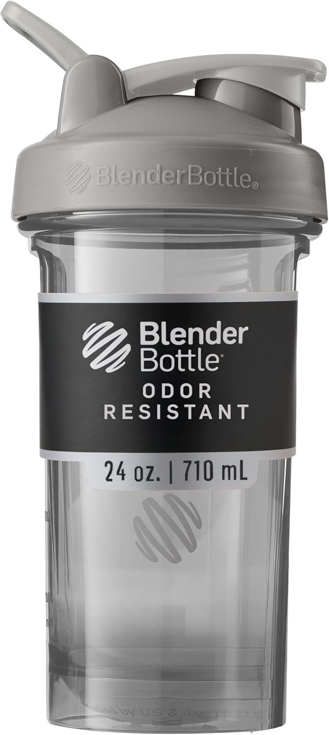 BlenderBottle Shaker Bottle Pro Series Perfect for Protein Shakes and Pre Workout, 24-Ounce, Smoke Grey