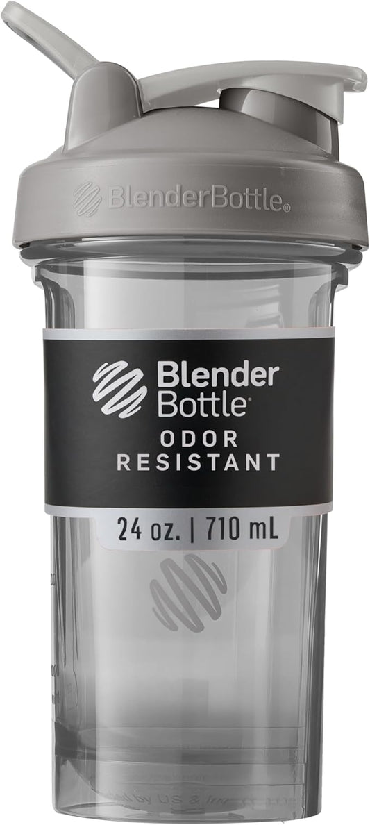 BlenderBottle Shaker Bottle Pro Series Perfect for Protein Shakes and Pre Workout, 24-Ounce, Smoke Grey