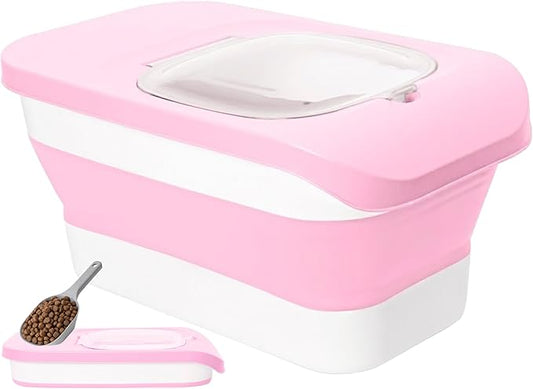 10-13 Lbs Dog Food Container, Collapsible Pet Food Storage Containers with Airtight Lid, Pet Food Scoop, Dog Food Storage Container Dry Food for Dog, Cat