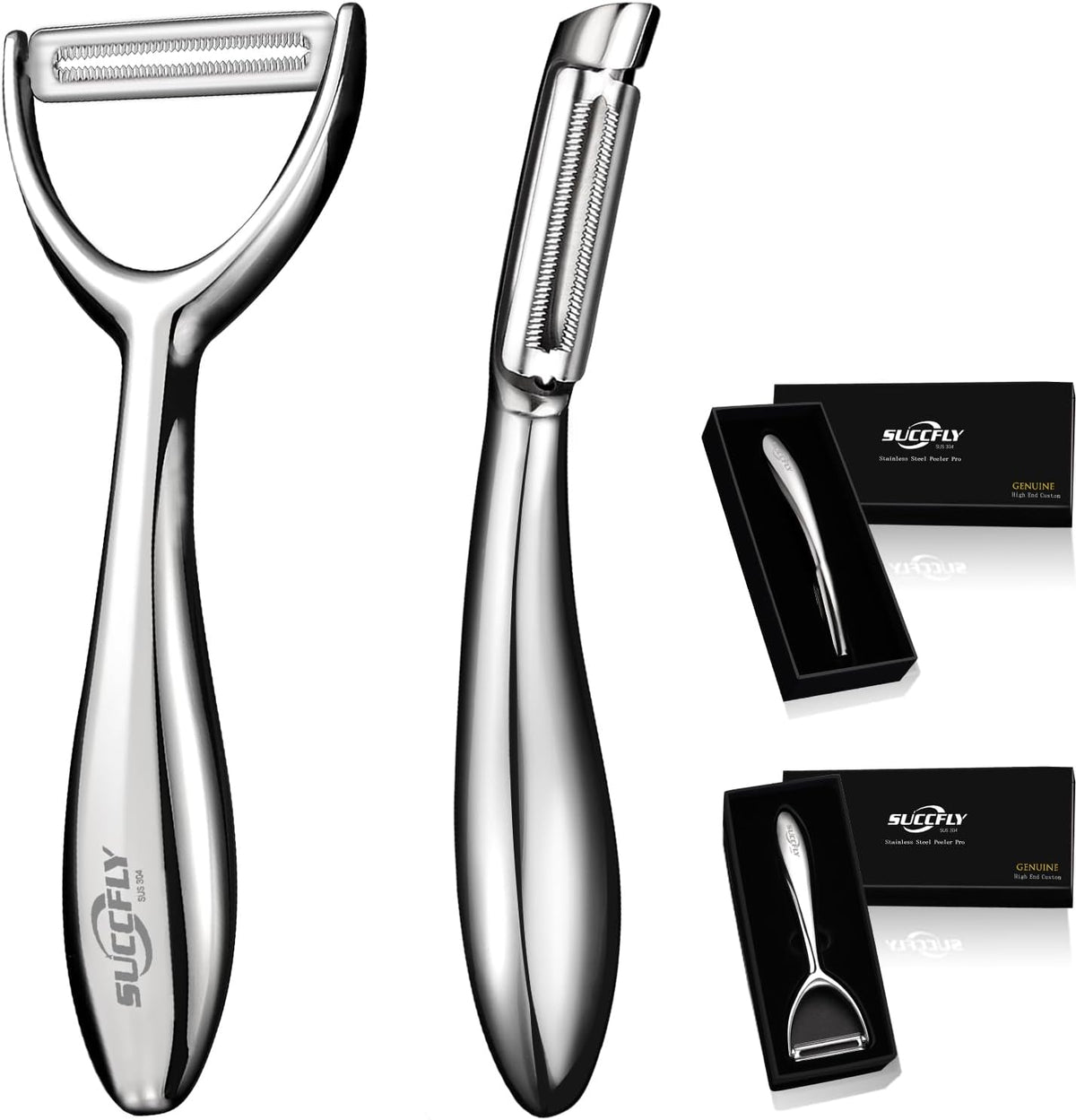 Stainless Steel Vegetable Peeler Set, Premium Veggie Fruit Peeler