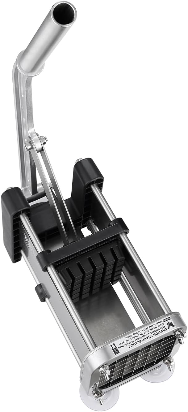 VEVOR French Fry Cutter, Potato Slicer with 1/2-Inch and 3/8-Inch Stainless Steel Blades, Manual Potato Cutter Chopper with Suction Cups, Great for Potato, French Fries, Cucumber, Vegetables, Carrot