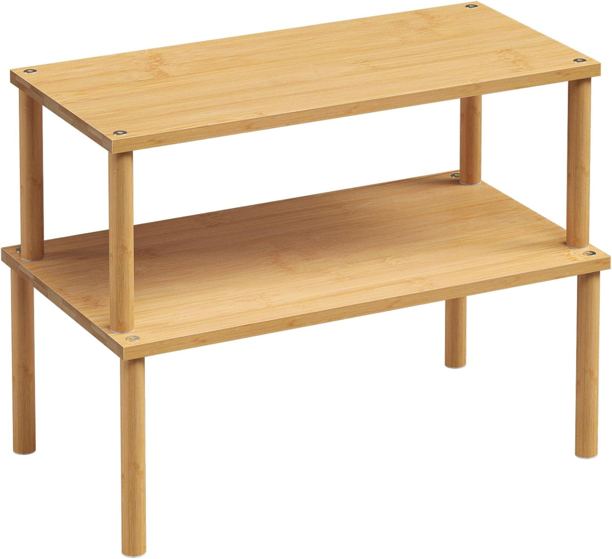 2 Pack Cabinet Organizer Shelf,Bamboo Countertop(Large,Natural)