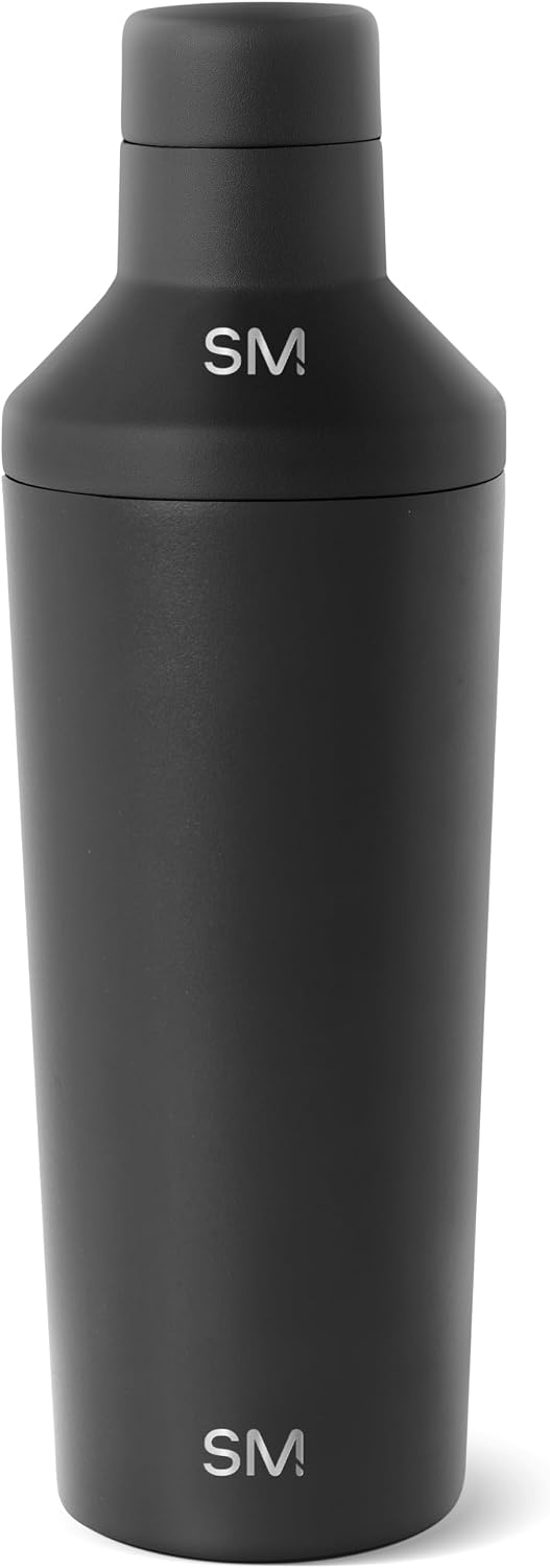 Simple Modern Cocktail Shaker Gift Set with Jigger Lid | Insulated Boston Martini Mixer Stainless Steel Christmas Gifts for Men Women | Compatible with Classic Tumbler Collection | Midnight Black