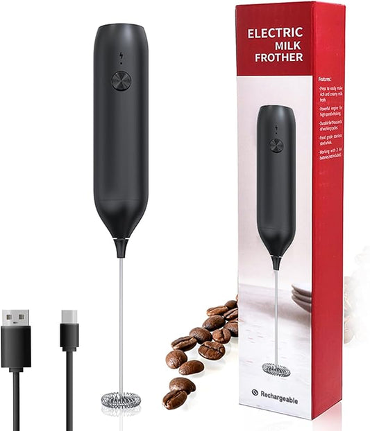 Handheld Coffee Frother,USB-Rechargeable Hand Frother,Adjustable Handheld Milk Frother for Cappuccinos, Hot Chocolate, Milkshakes, Egg Mix