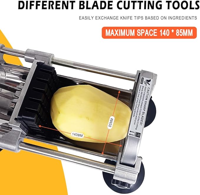 French Fry Cutter Stainless Steel Heavy Duty Manual Potato Slicer Commercial 3/8 Inch Blades Potato Cutter Blade (Accessory 3/8" Blade)