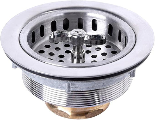 304 Stainless Steel Kitchen Sink Twist Lock Basket Drain Assembly W/Brass