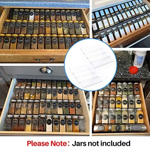 Clear Spice Drawer Organizer, 4 Tier - 2 Set Acrylic Seasoning Rack
