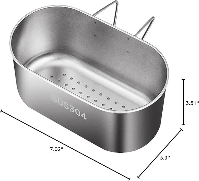 Stainless Steel Sink Drain Strainer Basket, Multifunctional Hanging Sink Strainer Colander Drain Basket Kitchen Sinks Food Waste Filter and Wash Vegetables Fruits(COLOR:Silver)