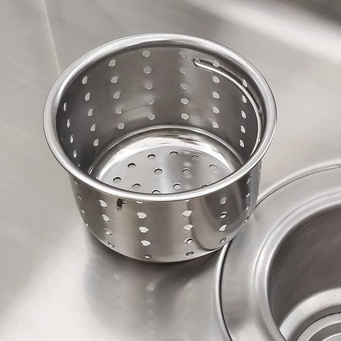 GZILA Kitchen Sink Drain Basket Only, 3-inch Basket for Kitchen Sink Strainer Replacement, Deep Cup Strainers with Handle, SUS 304 Stainless Steel