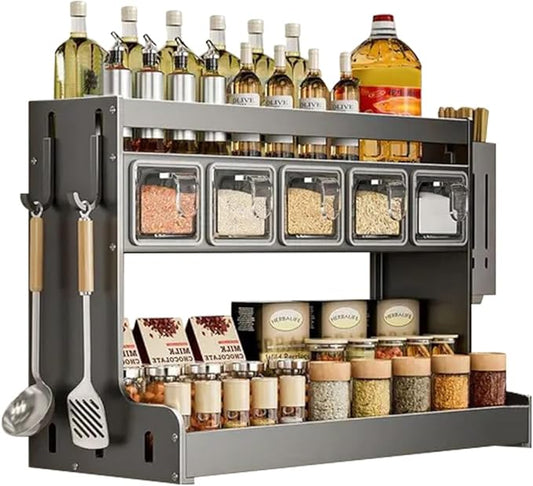 Spice Shelf - Kitchen Seasoning Rack (5 Boxes) - Wall Mount