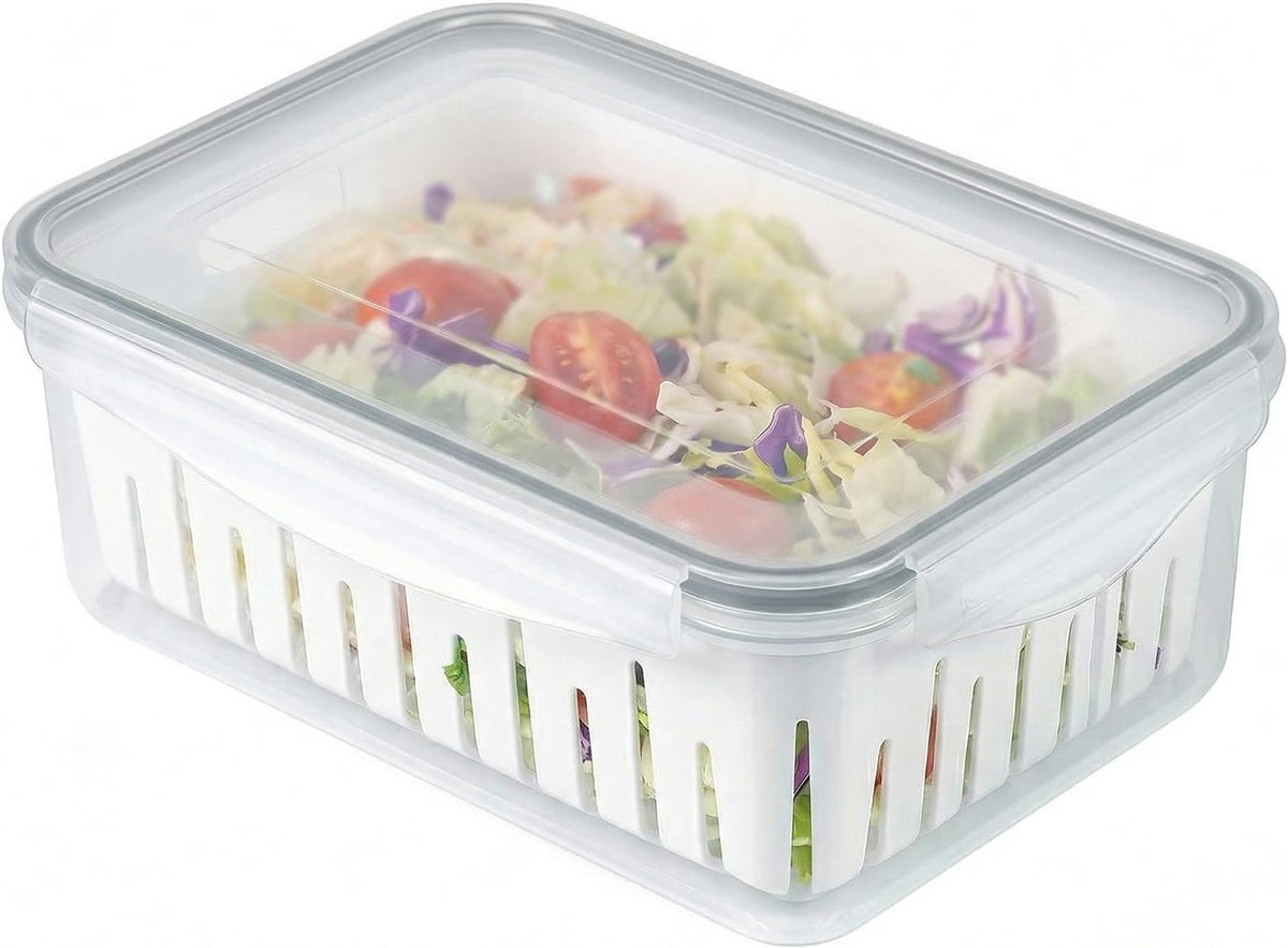 8.5 Cup Produce Saver Container for Fridge with Colander - 2.0L