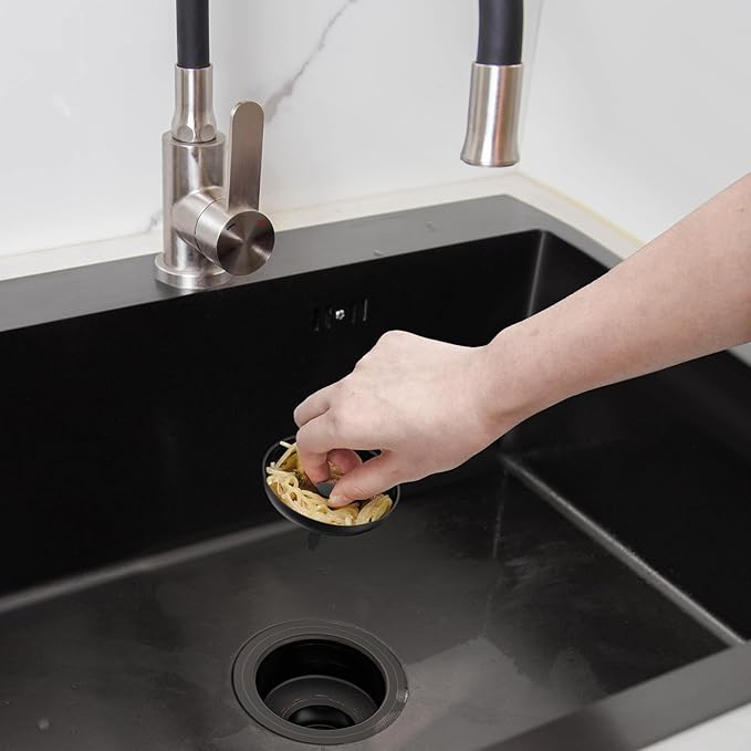 BOTEMY Stainless Steel Bronze Sink Drain Strainer Kit 3-1/4 inch Kitchen Drain Assembly with Metal Center Knob Basket Stopper Replacement for Standard Kitchen Sinks, Oil Rubbed Bronze