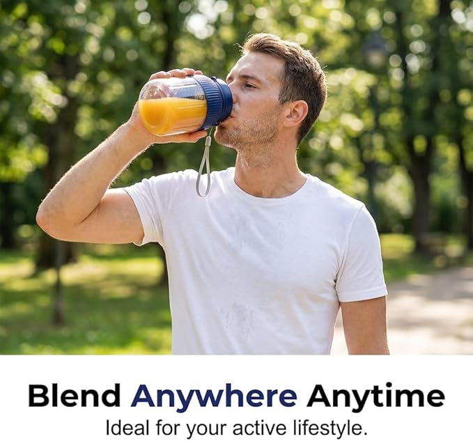 Wireless Juicer Cup Portable Juicer Cup, 44oz Personal Portable Blender Cup, Rechargeable wireless juicers Cordless Juice Mug for Shakes Smoothies Ice Crushing Travel Gym (Blue)