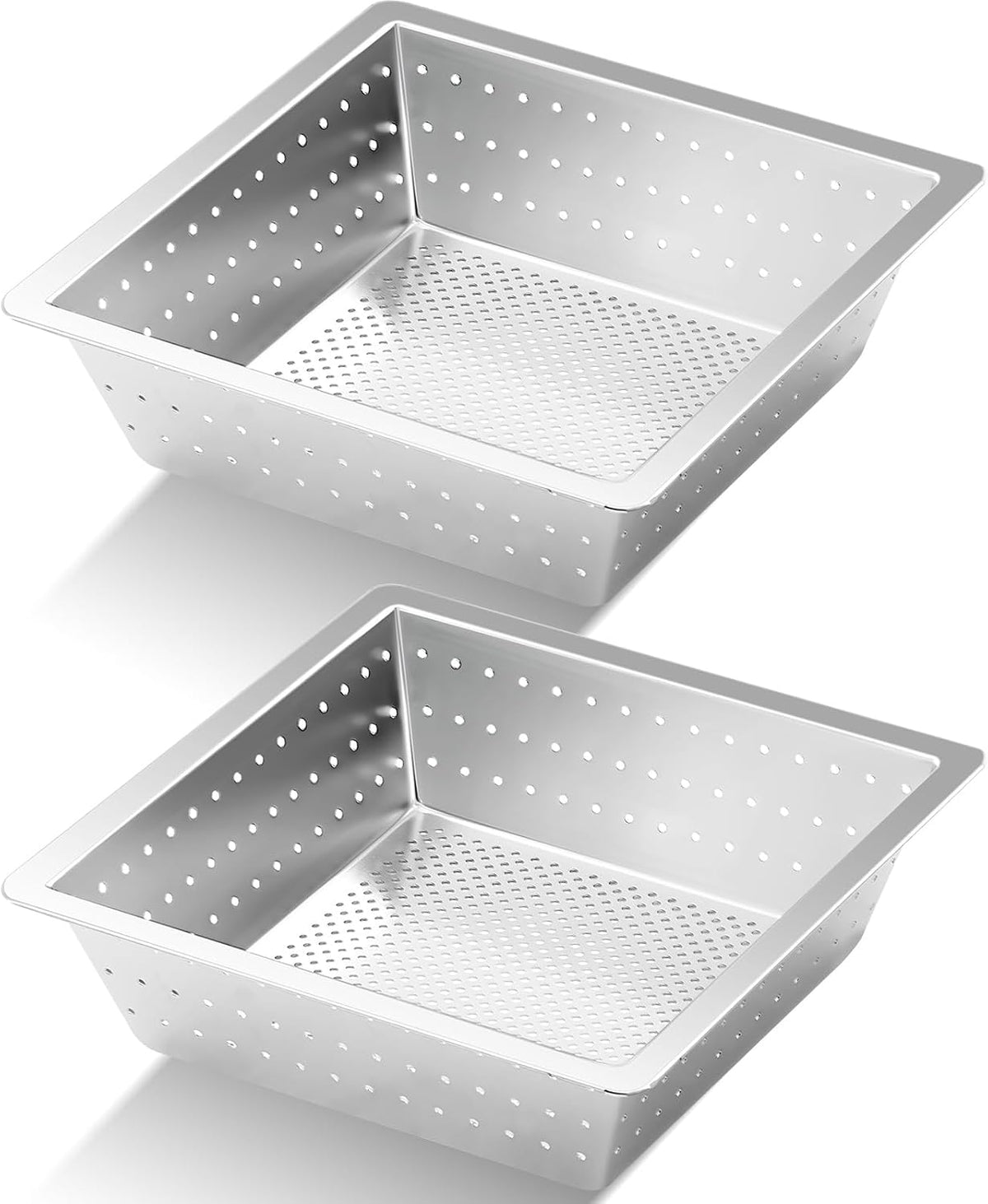 2 Pcs 10 x 10 x 3'' Stainless Steel Commercial Floor Drain Strainer