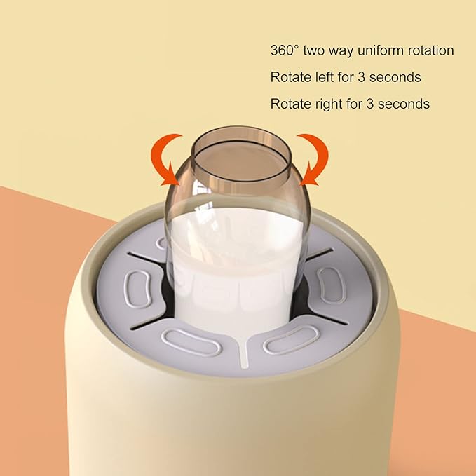 Baby Milk Bottle Shaker Automatic USB Charging Portable Low Noise Formula Mixer for Infant, Electric Milk Blender with 3 Mixing Modes, Compatible with 50-75mm Bottles