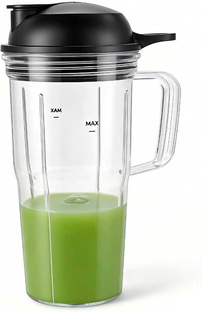 2pcs Juicer personal jar 24oz handle cup with to go lid,Compatible with NutriBullet Blender Combo ZNBF30400Z/Nutribullet Select 2.0 1000-Watt Personal Blender (4, 2pcs 24oz handle cup+2pcs lid)
