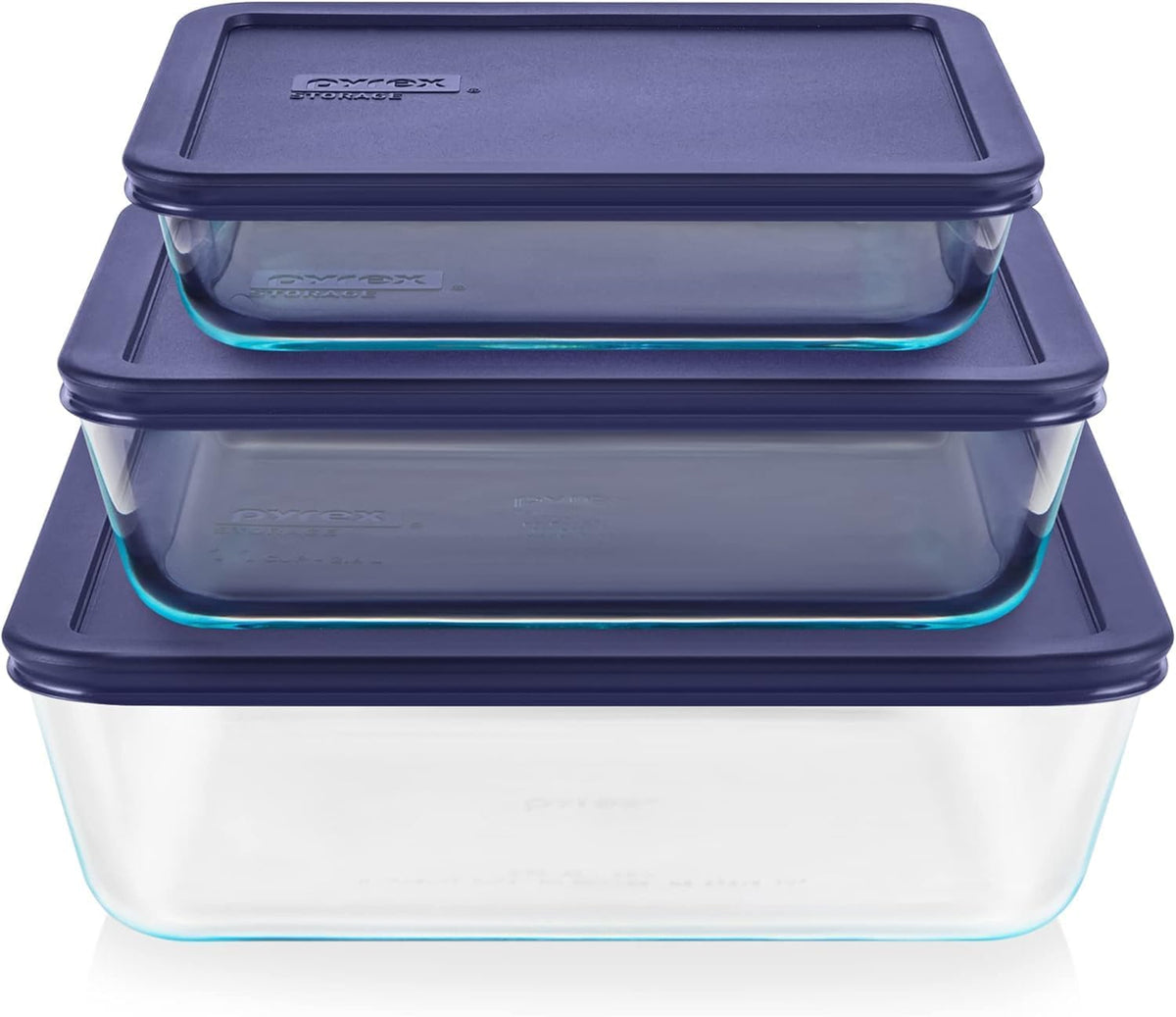 Simply Store (3-Pack) Rectangular Glass Food Storage Containers Set