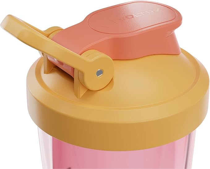 VOLTRX VortexBoost Electric Shaker Bottle, USB C Rechargeable Protein Shake Mixer, Shaker Cups for Protein Shakes and Meal Replacement Shakes, BPA-Free, Made with Tritan, Sunset Orange, 24oz